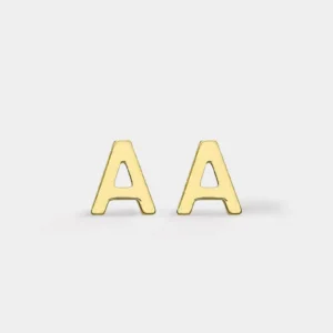 Tiffany | Mini Initial Stud Earrings in 18ct Yellow Gold